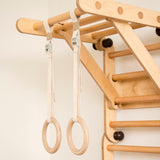Gymnastic Rings or “Roman” Rings Attachment for Transformable Pikler Triangle