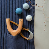 slingshot catapult wooden toy handmade felt ball vegetable dyed waldorf toy open ended toy natural materials toys for boys
