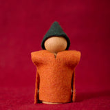 Christmas Wee Folk Set: Wooden Peg Dolls with Reindeer