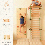 Playroom Set | Pikler Jungle Gym with Rock Climbing Board
