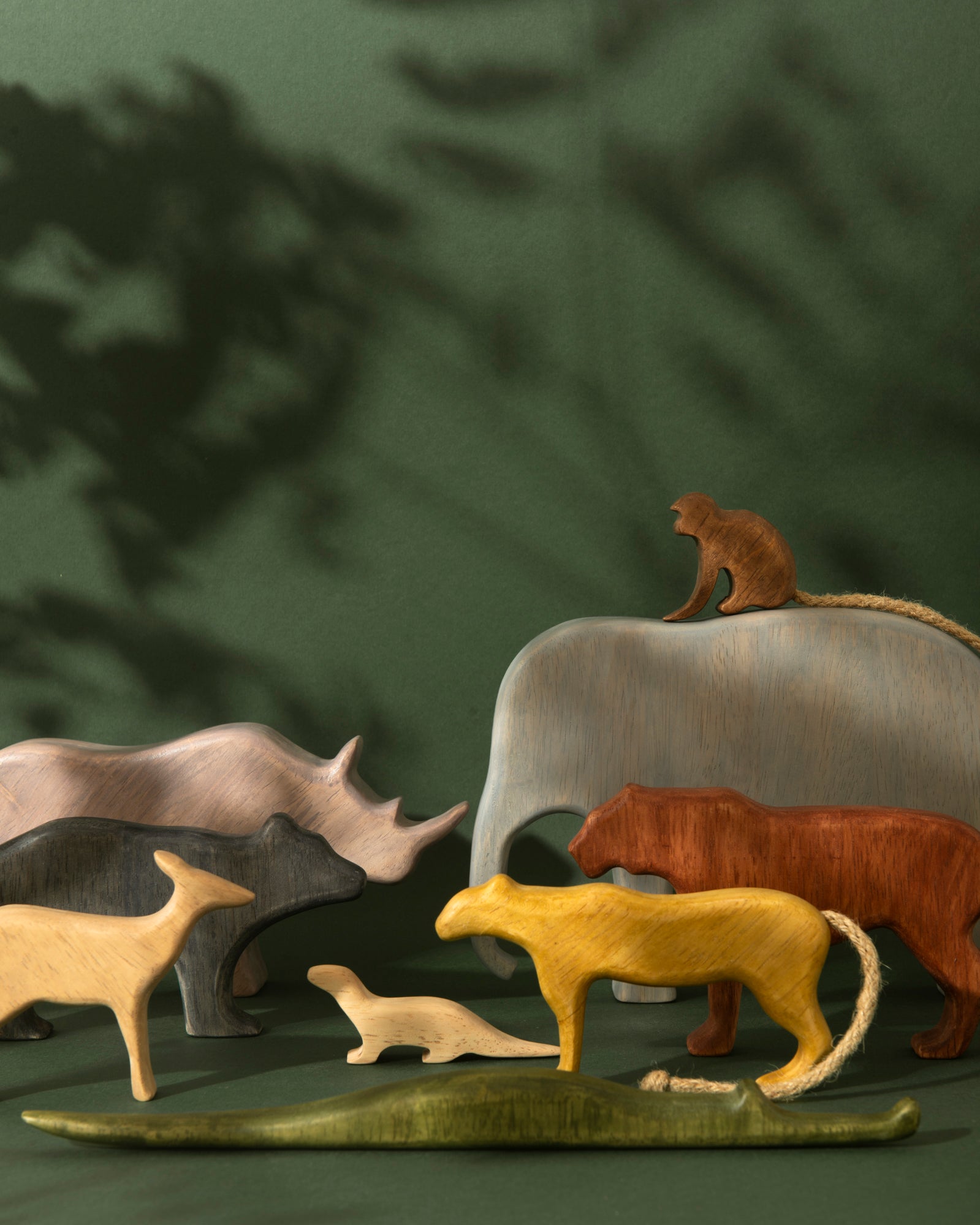 Wooden Animals from the Jungles of India - Full Set