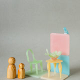 modelling beeswax, open ended waldorf toy organic beeswax toy handmade in india, art materials, 12 pastel colours, chair