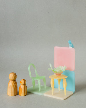 modelling beeswax, open ended waldorf toy organic beeswax toy handmade in india, art materials, 12 pastel colours, chair