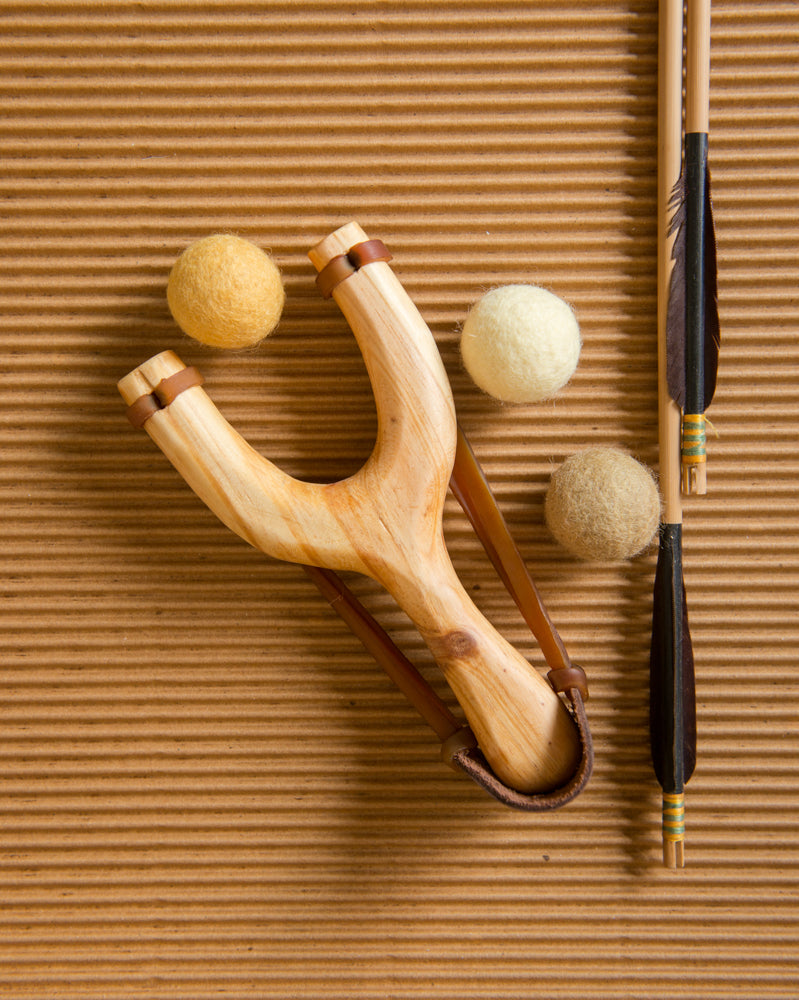 Maple Wood Slingshot with 5 Wool Felt Balls - Shop Jillian's Drawers
